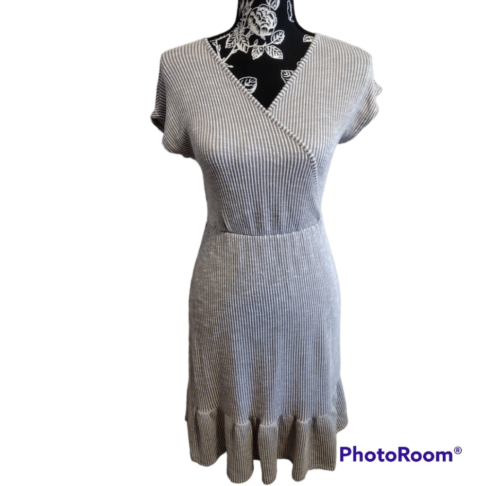 Caution to the Wind mock wrap dress